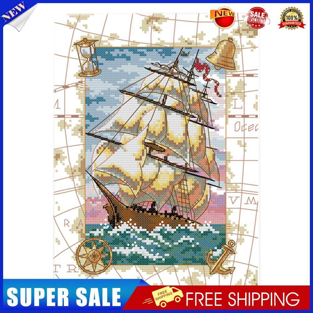 DIY Ship Ecological Cotton 14CT Stamped Cross Stitch Kit (F660)