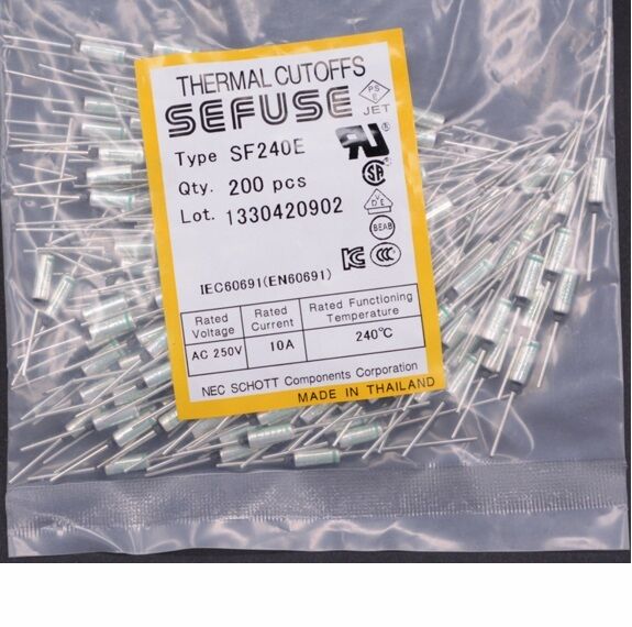 5Pcs NEW SF240E SEFUSE Cutoffs NEC Thermal Fuse 240°C Celsius Degree 10A 250V