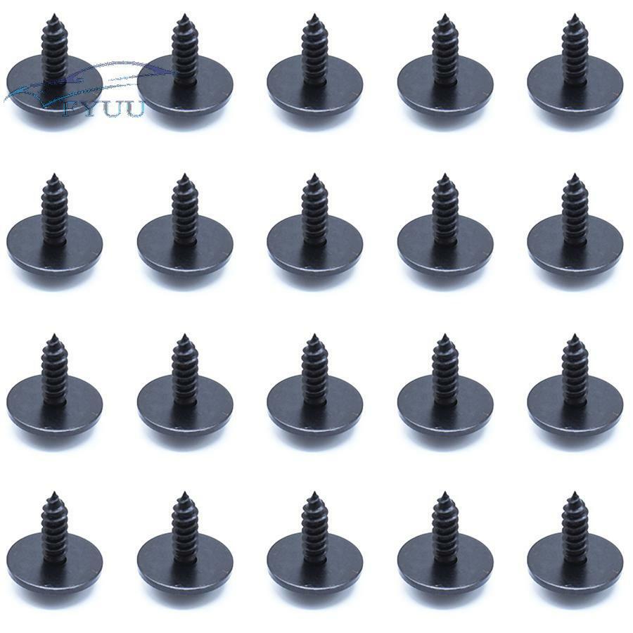 100pcs Black Metal Car Body Fender Bumper Retainer Clips 6.8mm Hex 4mm Screw