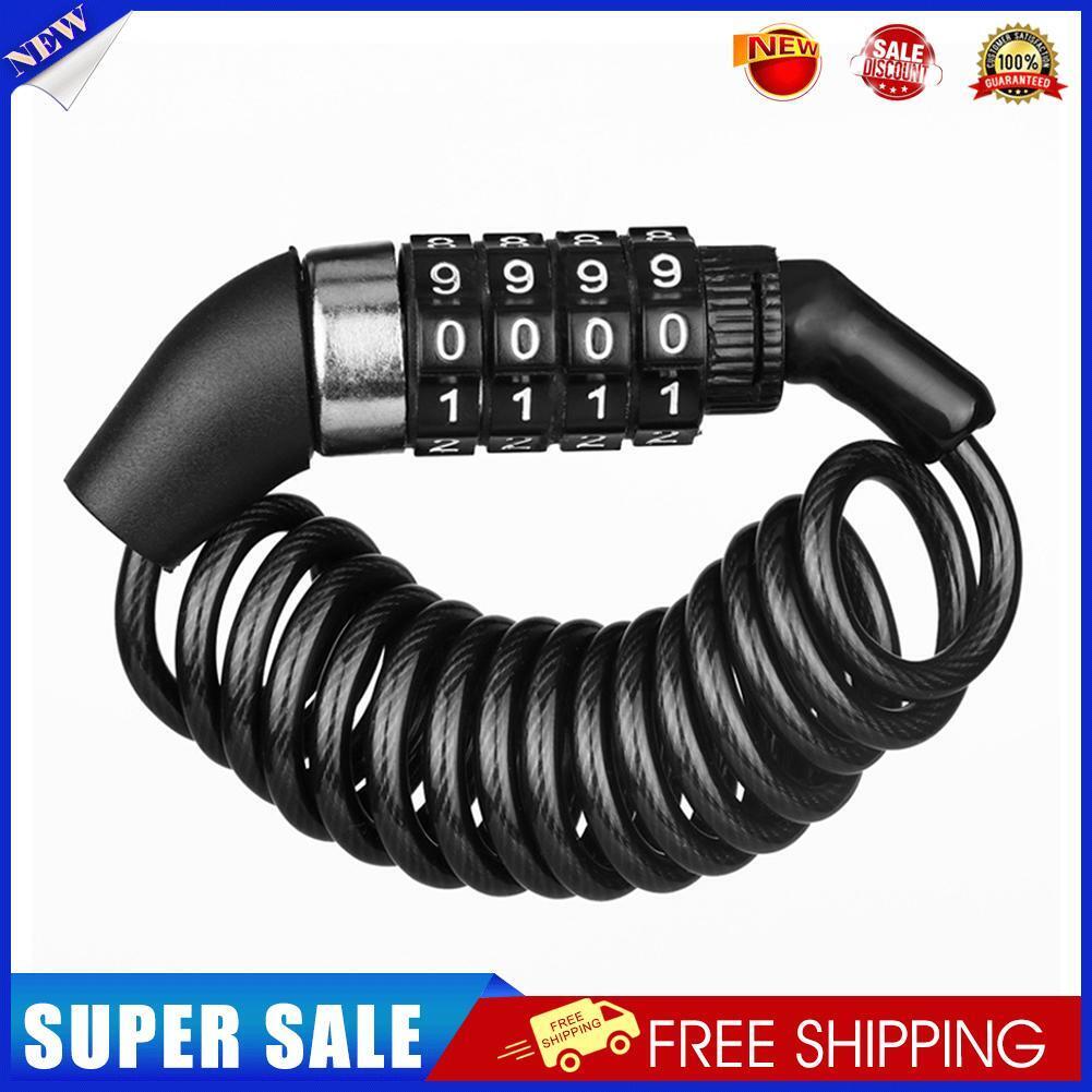 Bicycle Helmet Backpack Lock 4 Digit Combination Steel Wire Cable Lock