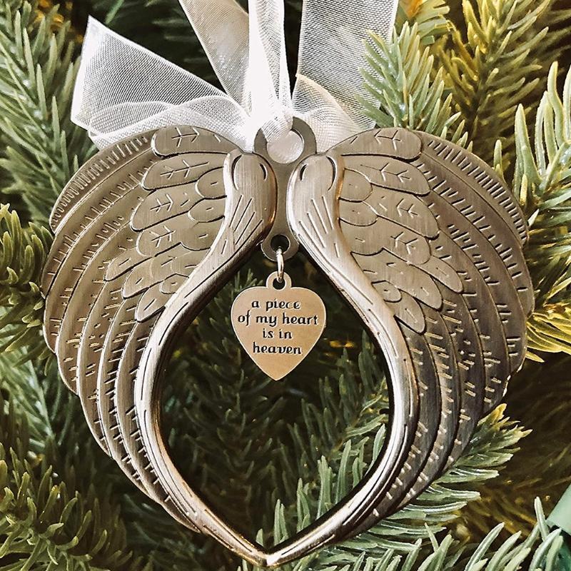 Memorial Gift for Loss of Loved One Angel Wing a Piece of My Heart is in Heaven