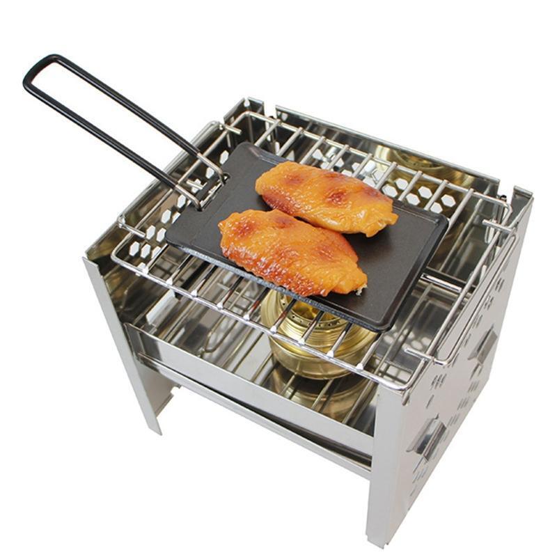 Small Grill Pan Nonstick Stove Top Grill Pan Outdoor Camping Griddle Plate