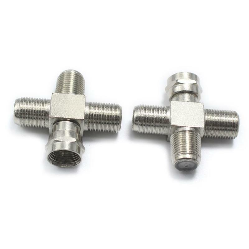 5Pcs F Male Plug to Female Plug Metal TV Set-top Box Joint Antenna Connector