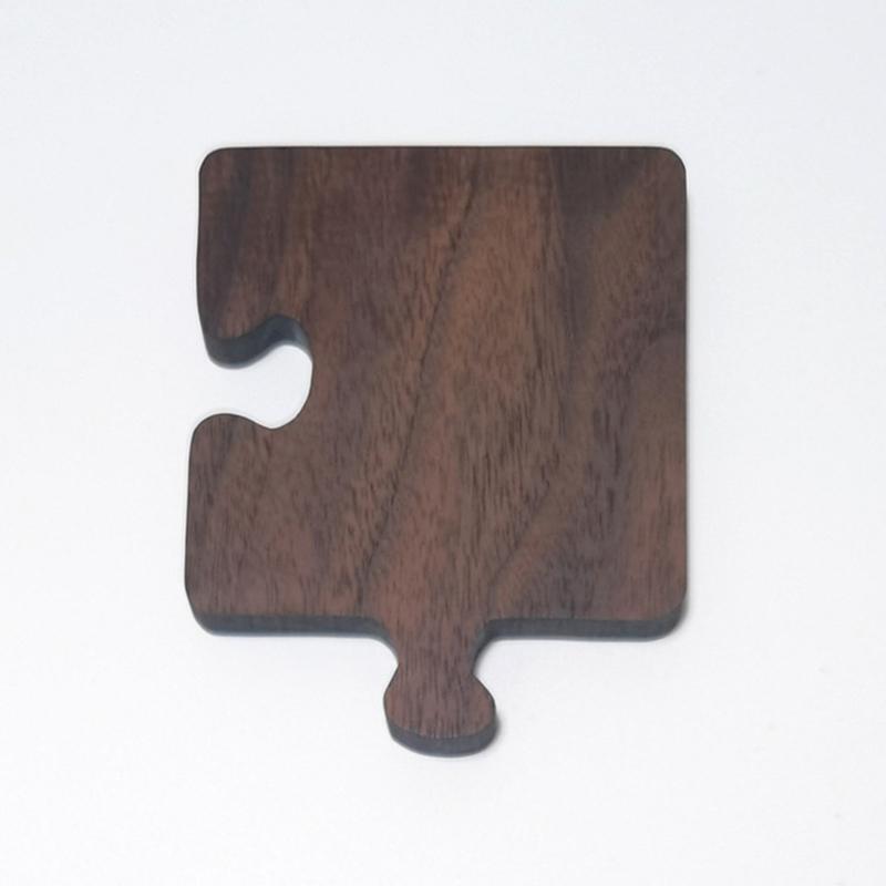 Black Walnut  Dark Wood Coaster Puzzle Splicing Heat Insulation Placement Pad