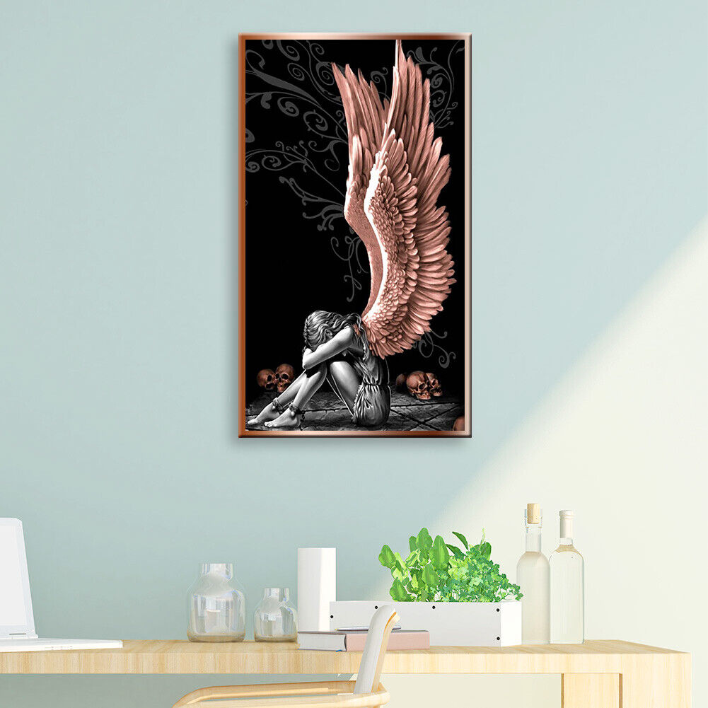 Angels and Demons 5D DIY Full Round Diamond Painting Rhinestone Decor Craft
