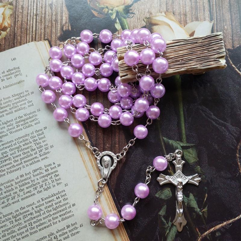 Imitation Purple Necklace Alloy Long Bead Chain  Decoration Gift Supplies