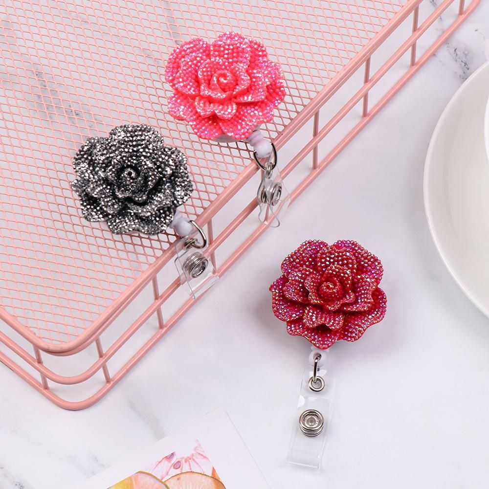 Clip Clip ID Name Card Retractable Rose Shape Key Ring Badge Reel Badges Holder