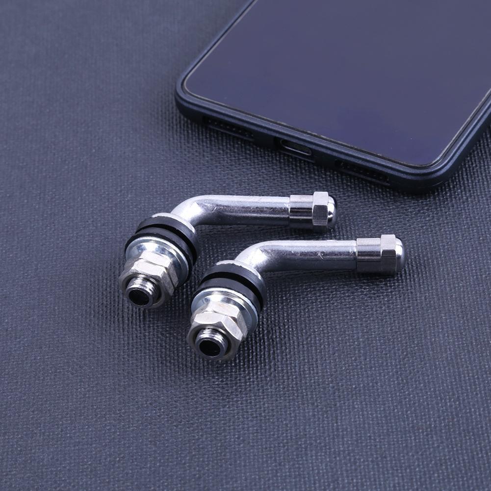 4pcs 90 Degrees Angle Bolt In Tubeless Chrome Plated Metal Tire Valve Stems
