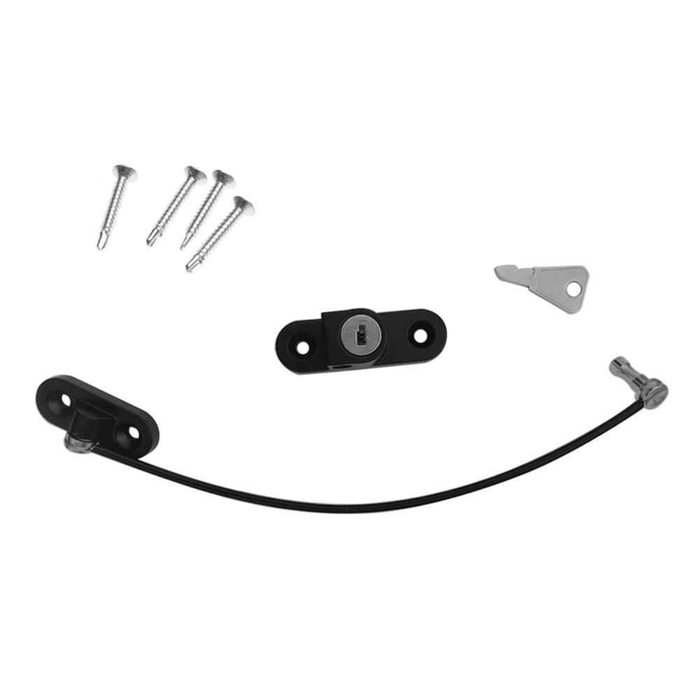 Aluminum Door Window Lock Children Security Car Cable Limit Lock (Black)