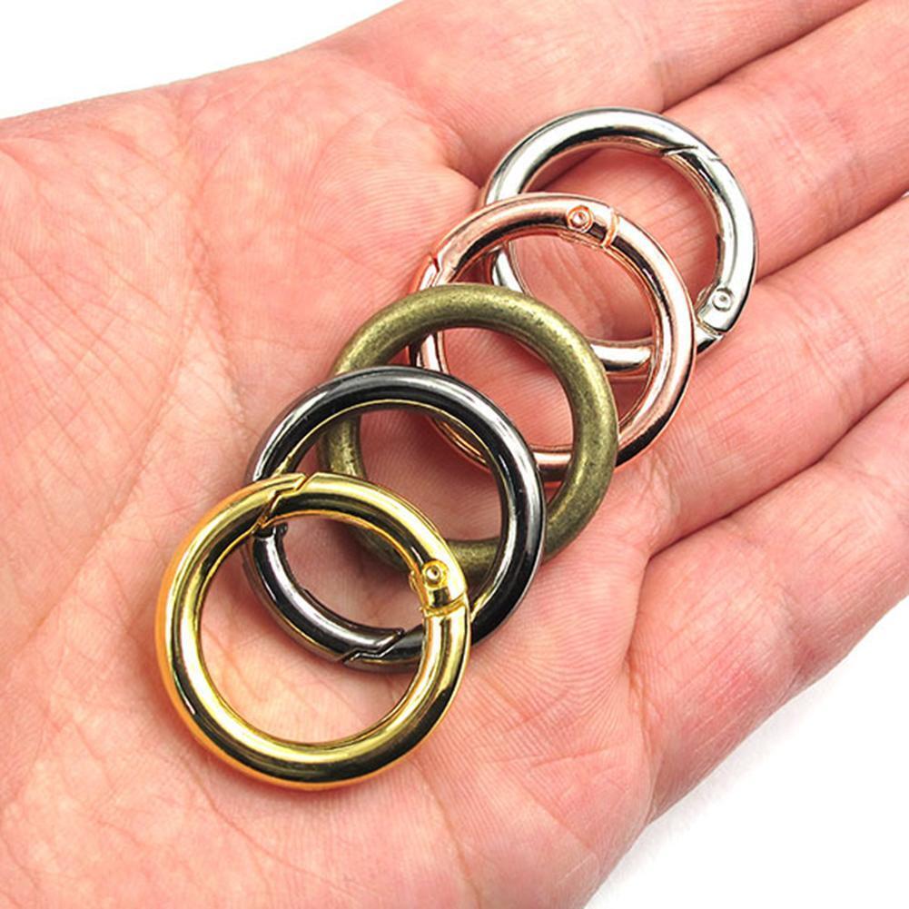 6pcs Zinc Alloy Spring O-Ring Buckles Clips Climbing Carabiner Random Color