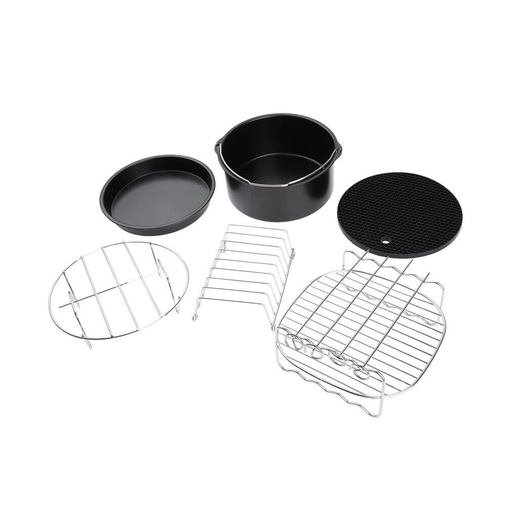 Air Fryer Accessories Set Kit Cooking Tray & Baking Pan With Rack Chips Dish