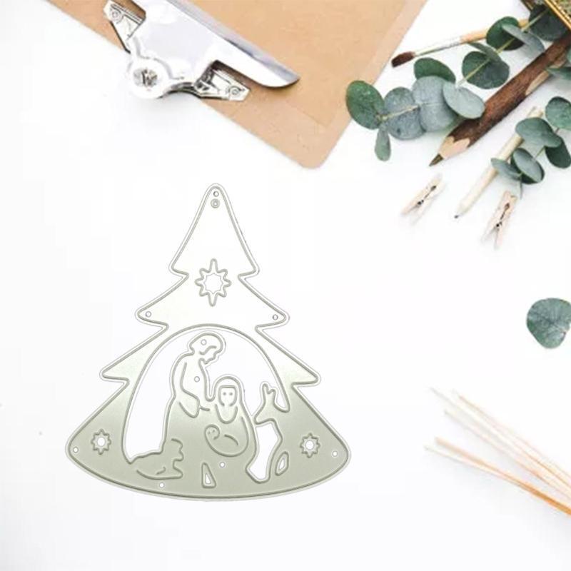 Christmas Tree Cutting Dies Photo Album Decoration Family Together Party Diary