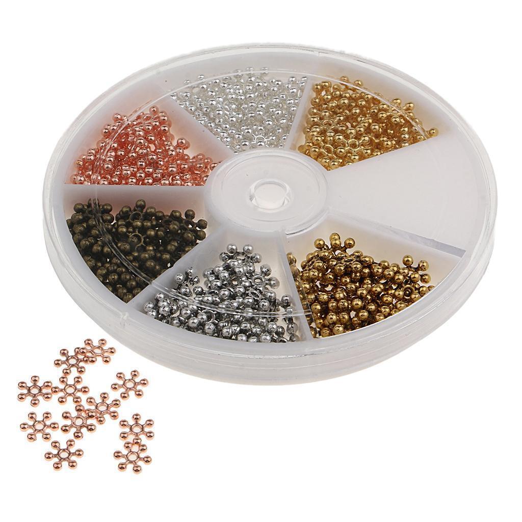 264pcs Snowflake Flower Charms Loose Beads for DIY Craft Jewelry Making