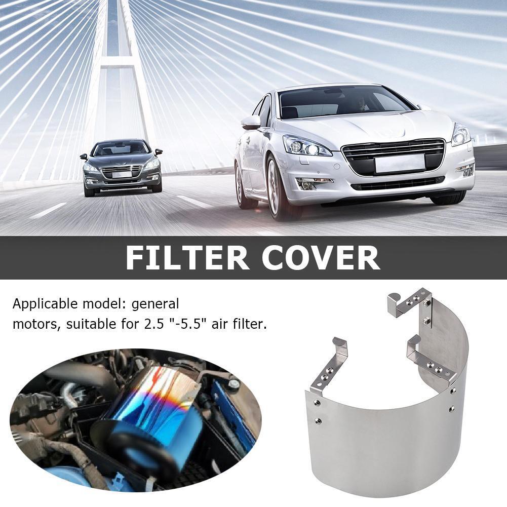 Metal Racing Car Cold Air Intake 2.5-5 inch Neck Cone Filter Heat Shield