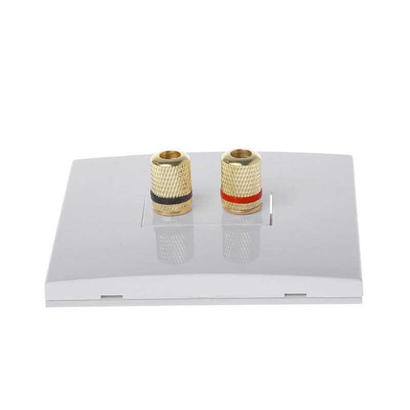 2 Binding Post Speaker Connector Wall Socket Banana Jack Easy Installation