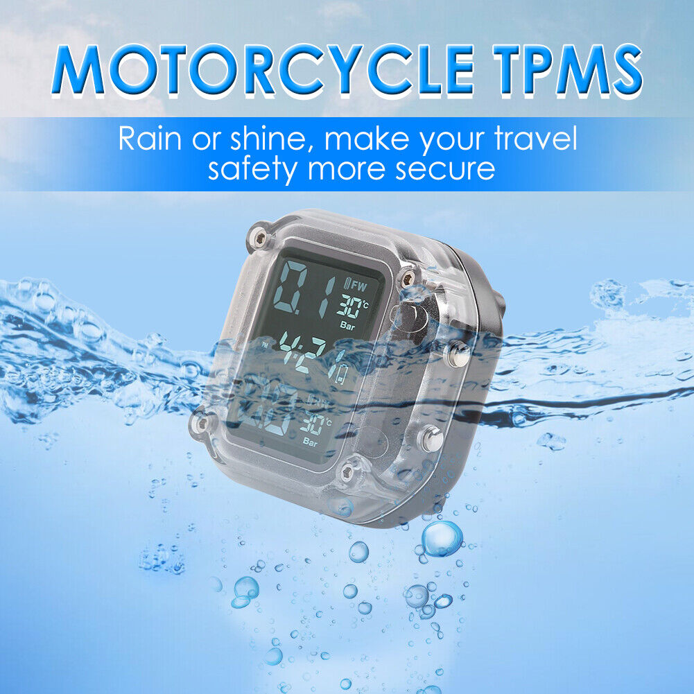 Waterproof Motorcycle TPMS USB Rechargeable Tire Pressure Monitoring System