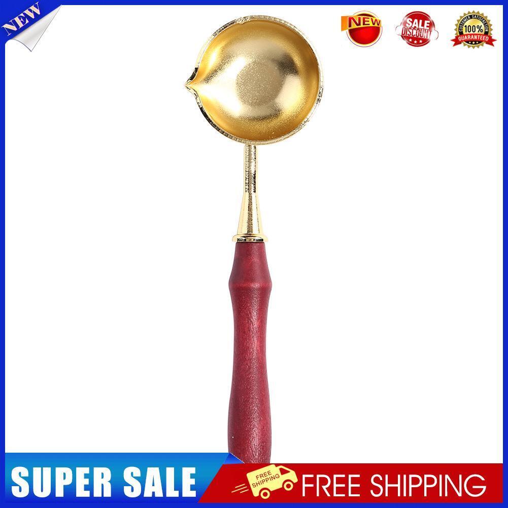 Wooden Handle Wax Seal Melting Furnace Spoon Melt Stove Stick Accessory (C)