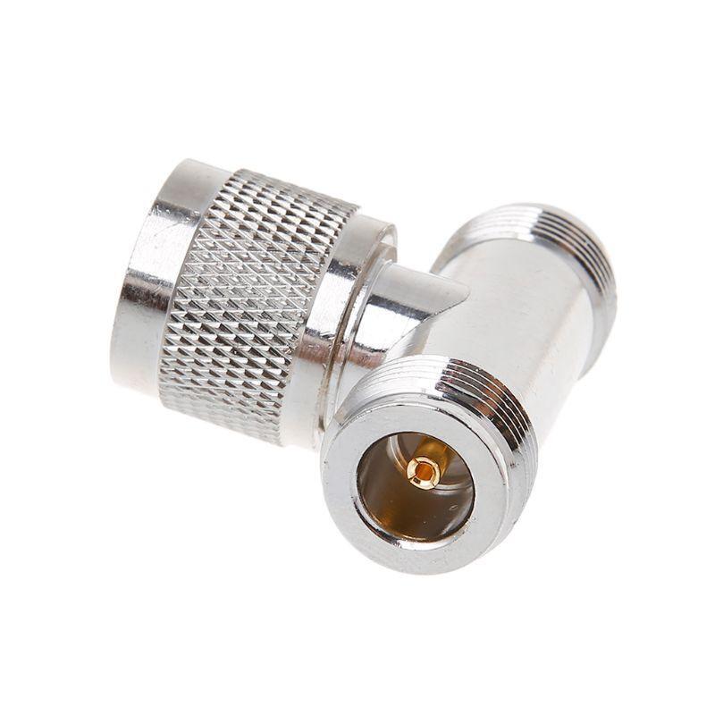 T Shape N Male To 2 N Female Triple RF Connector 3-way Coaxial Adapter