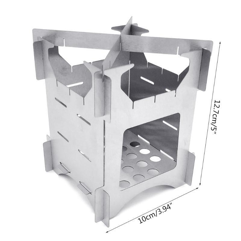 Camping Grill Outdoor Portable Cooking Tool Stainless Steel Wood Burner for Camp