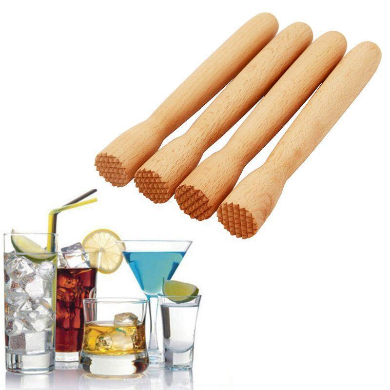 Beechwood Drink Muddler Wooden Masher Crusher Cocktail Damper Tool Ice Hammer
