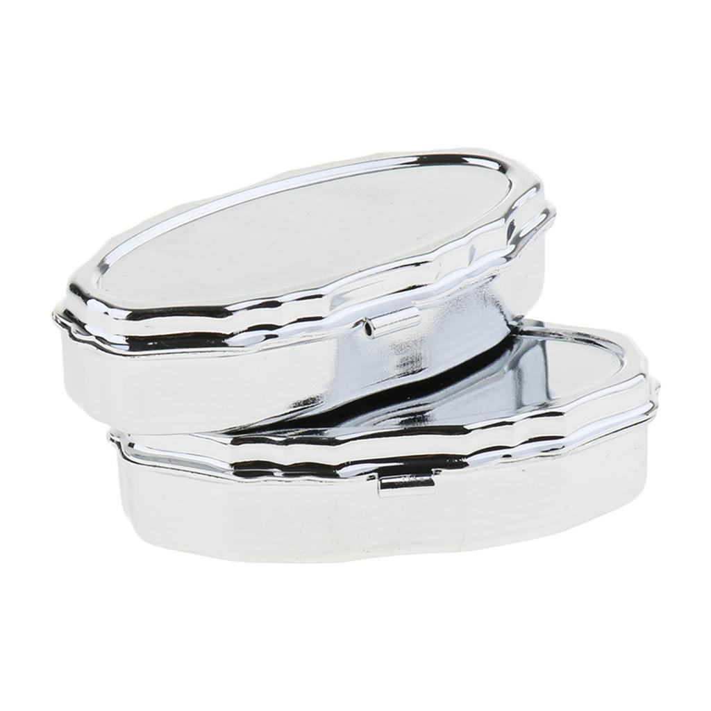 2 PCS Mini Travel Metal Pill Box Medicine Organizer Container Storage Box 02