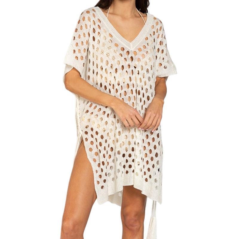 Loose Knitting Cover Ups Swimwear Hollow Out Dress Beachwear Cover Ups for Women