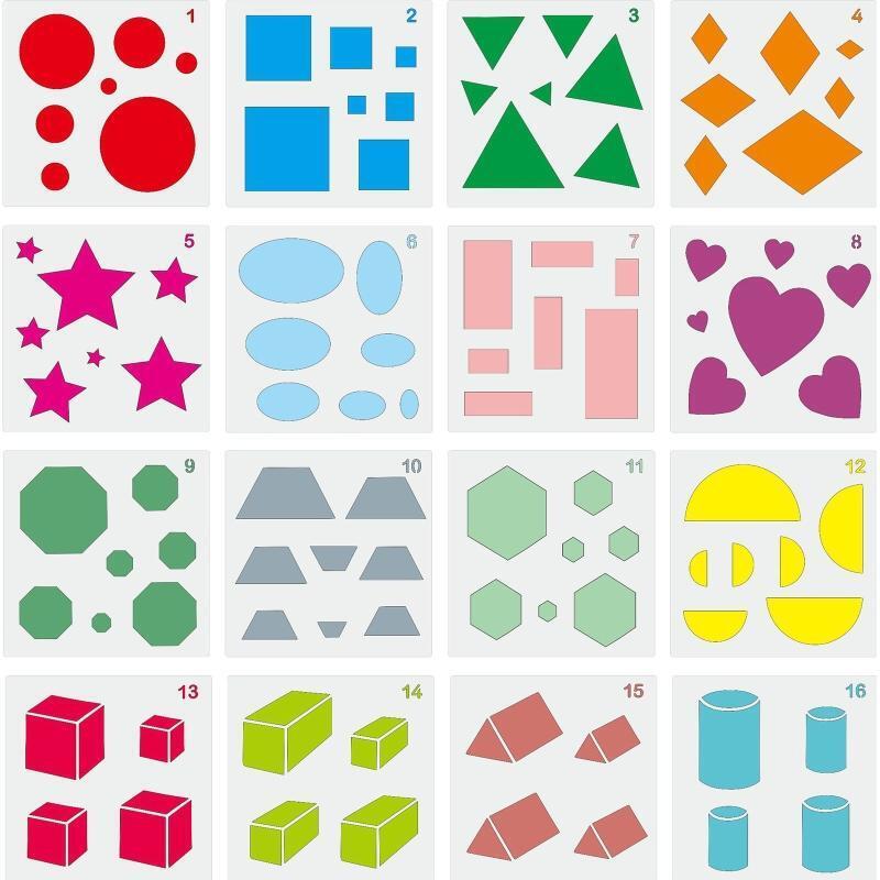 Geometric Stencil Template for Childrens Imagination DIY Painting Craft
