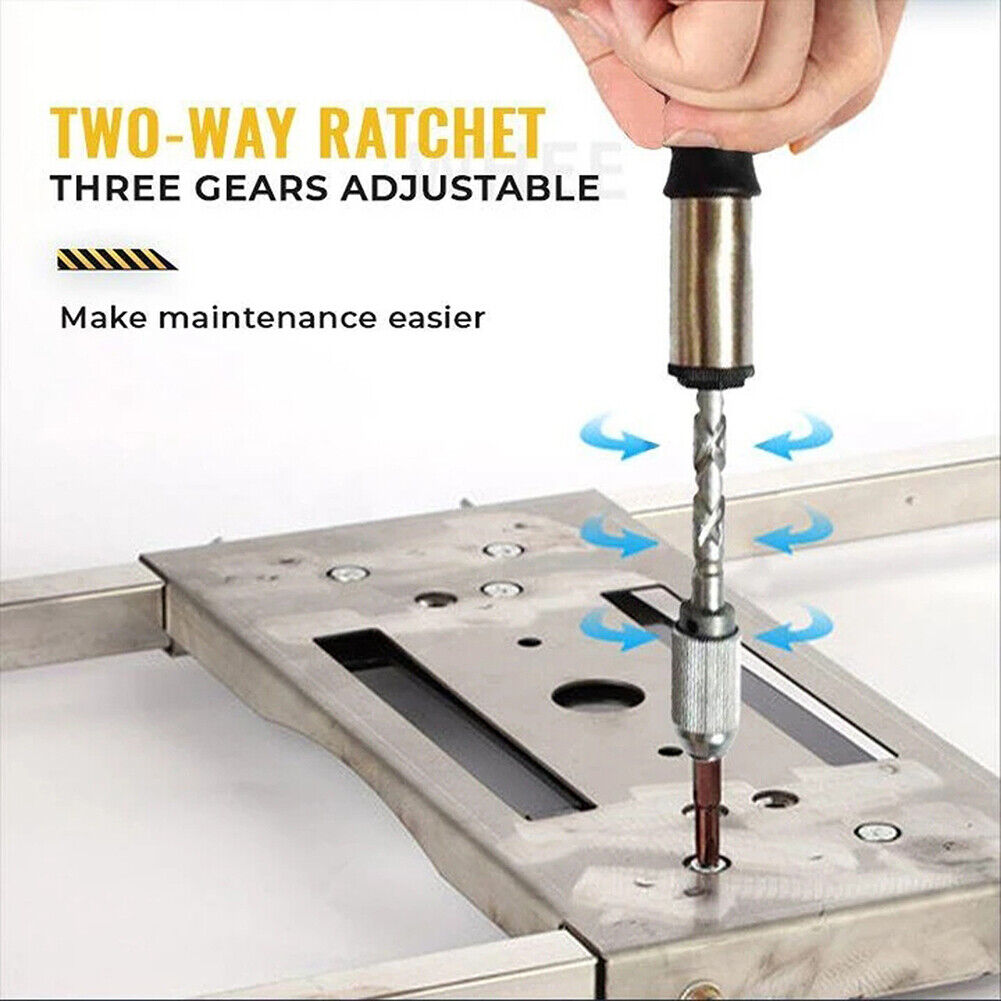 Push Pull Ratchet Screwdriver Set 6 in 1 Press Type Semi-automatic (Brown)