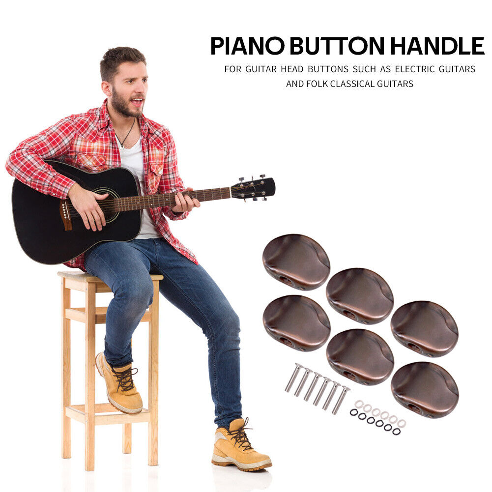 6pcs Electric Guitar String Tuner Knob Handle Guitar String Tuning Pegs Cap