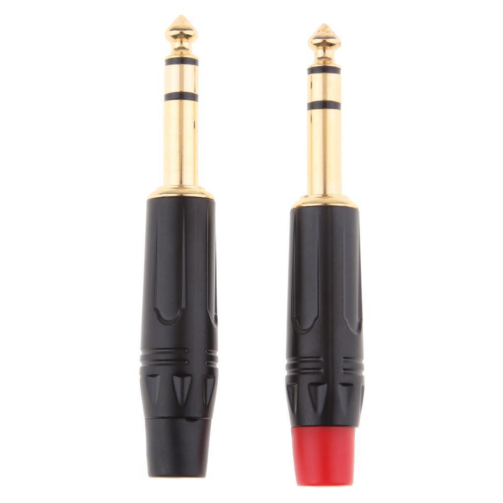 2x 6.5 Mm 3 Pole Repair Microphone Audio Solder Socket Connector