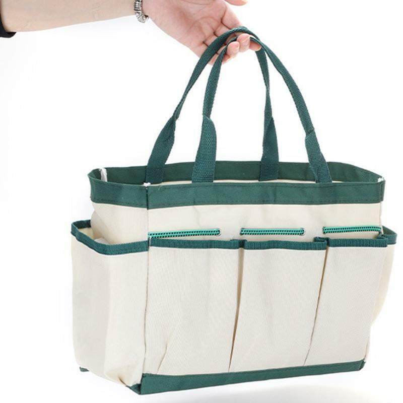 Gardening Tote Bag with Pockets for Handy Tools Spray Bottles Wear-Resistant