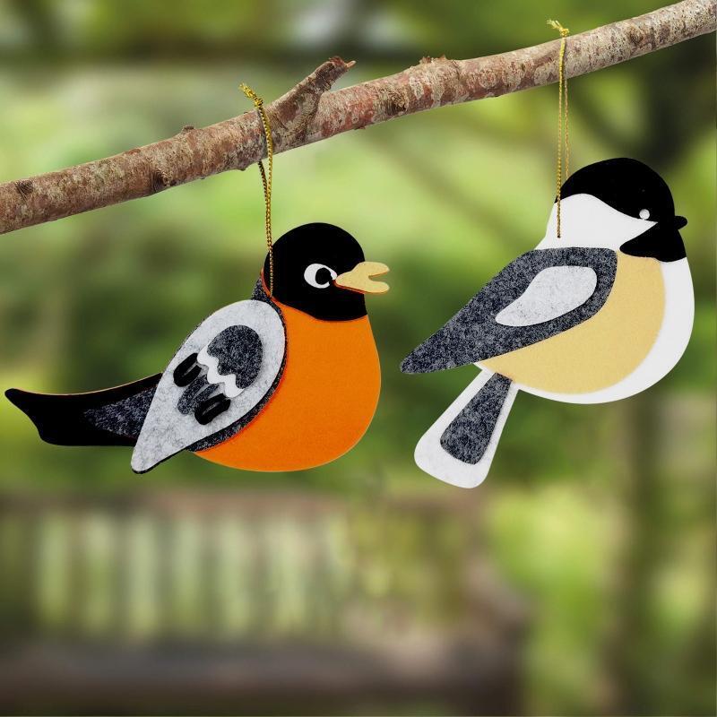 3 Pcs Mini Bird Felt Pendants Kit Felt Needle Felting Pendant DIY Craft Handmade