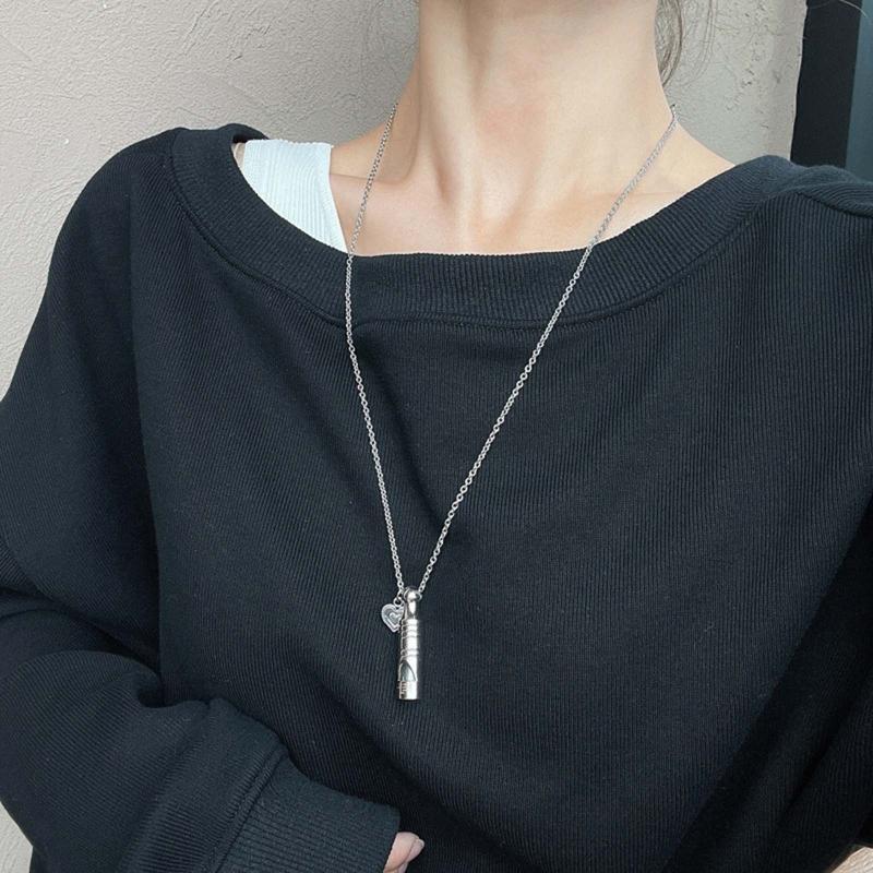 Emergency Whistle Necklace For Women and Kid Survival Whistle Love Heart Pendant