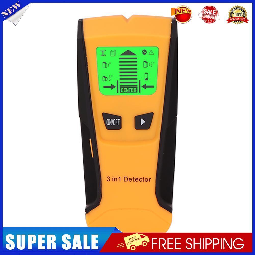 Metal Wood Studs Detector AC Voltage Live Wire Detect Wall Scanner (Yellow)