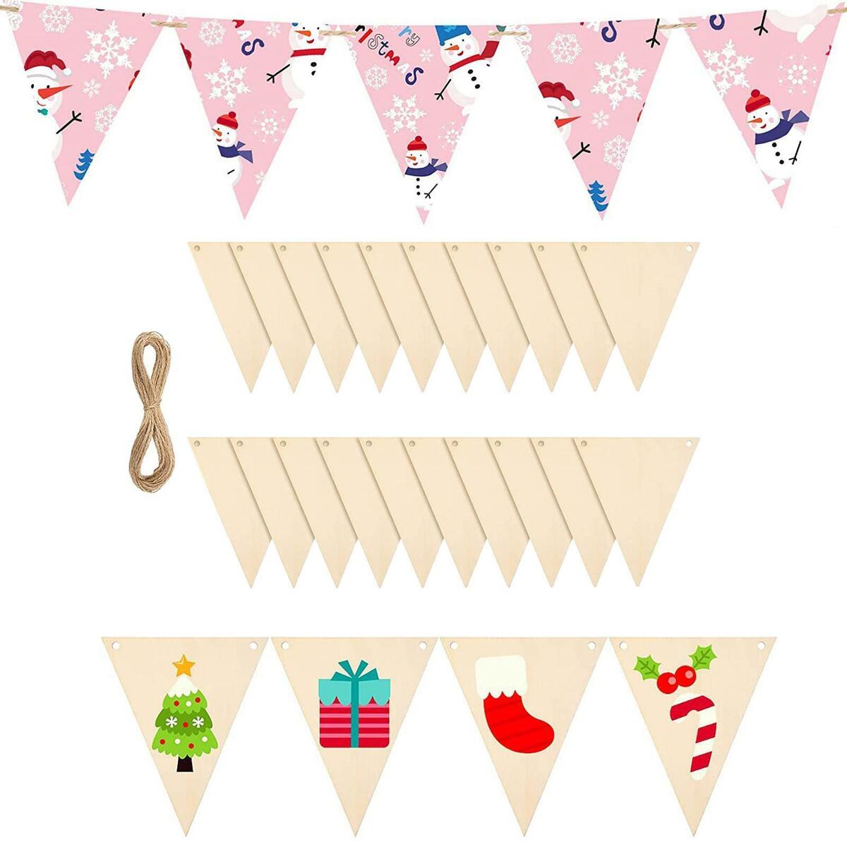 20Pcs Pennant Banner Triangle Flags Hanging  for Wedding  Decor