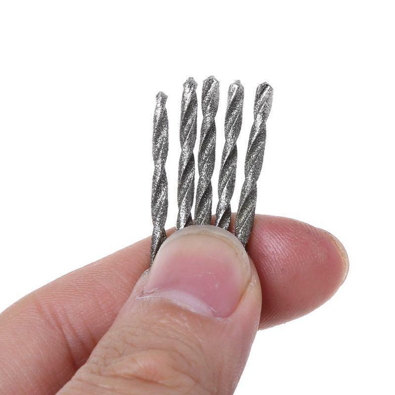 20Pcs 1mm 1.5mm 2mm 2.5mm Diamond Coated Twist Drill Bits Set For Glass Soft