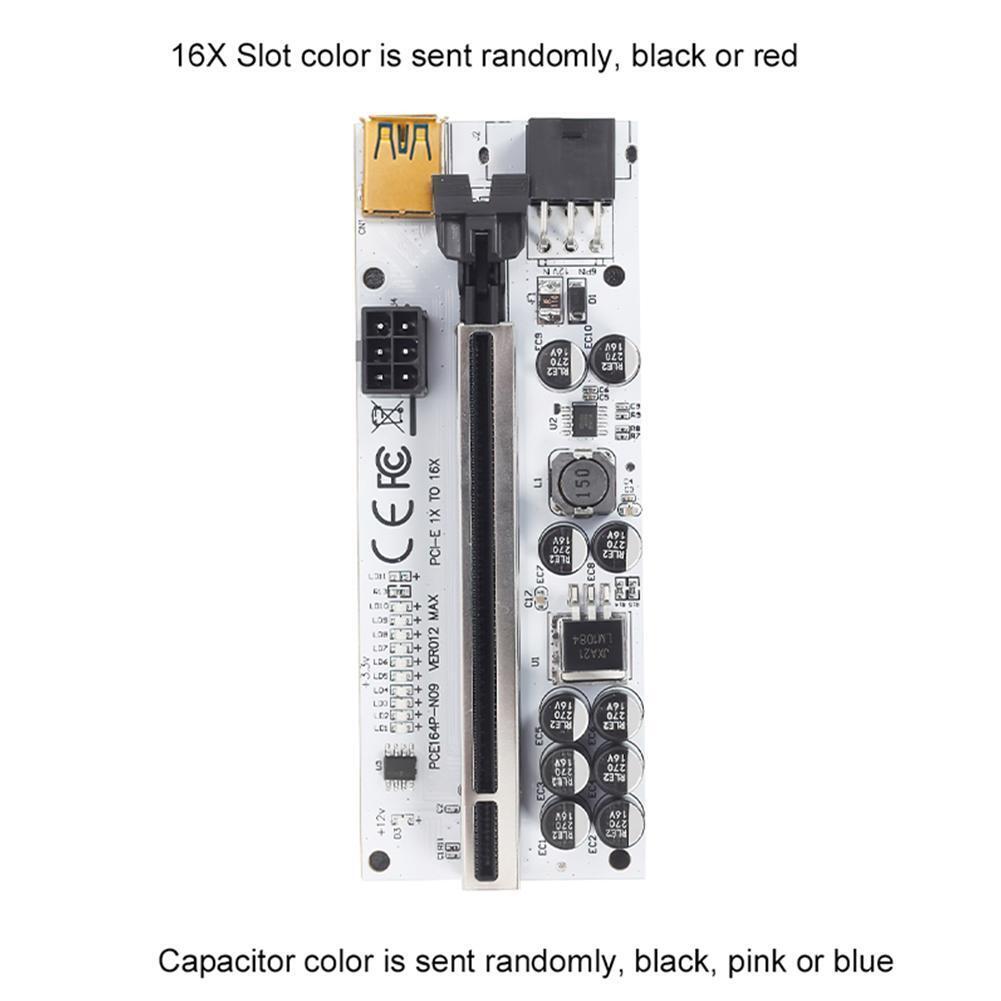 VER012 Max PCI-E Riser PCI Express 1x 16x Adapter Extension Cable (Black)
