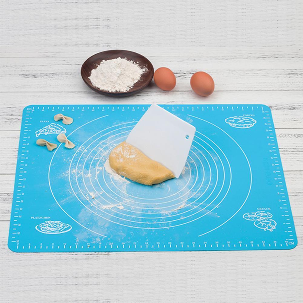 Silicone Thickening Flour Rolling Scale Mat Cookie Pad Baking Tool(Blue)