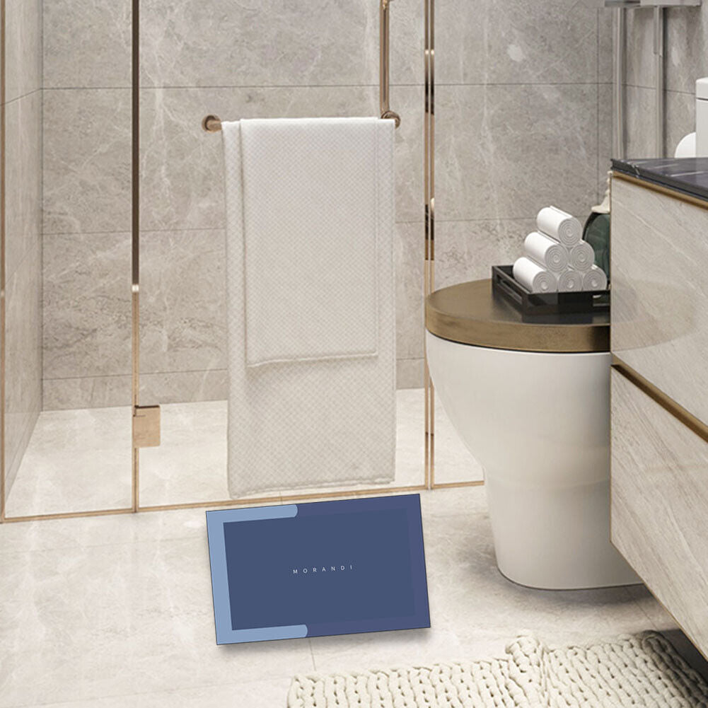 Nordic Entrance Door Mat Absorbent Floor Bathroom Carpet (Rectangle Blue)