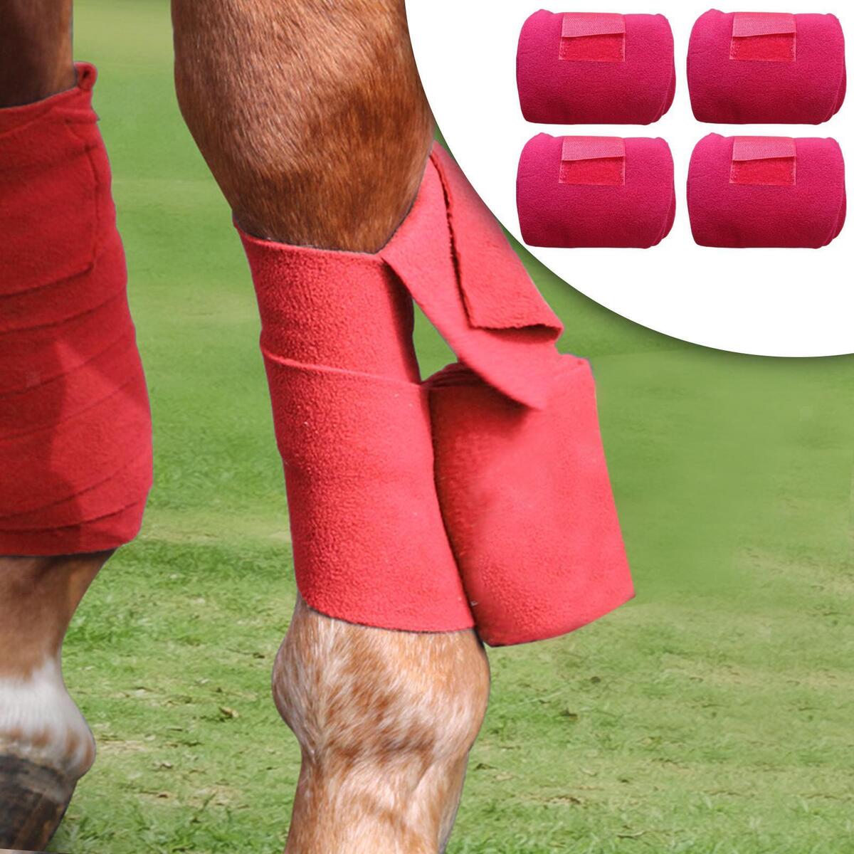 4x Horse Leg Wraps Horse Splint Support Leg Guards Equestrian Equipment Red