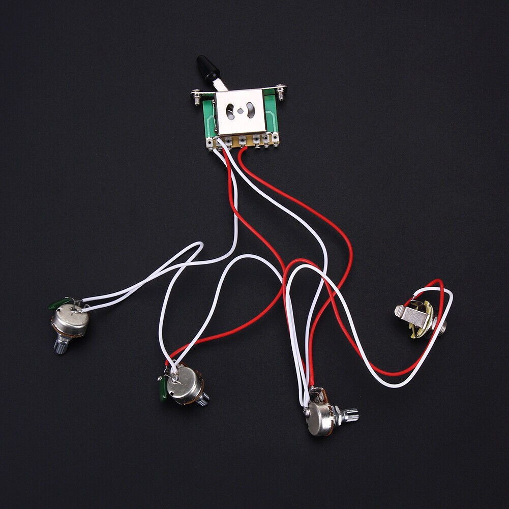 Guitar Wiring Assembly Harness 1V2T 1Jack 3-500K Pots 5Way Switch