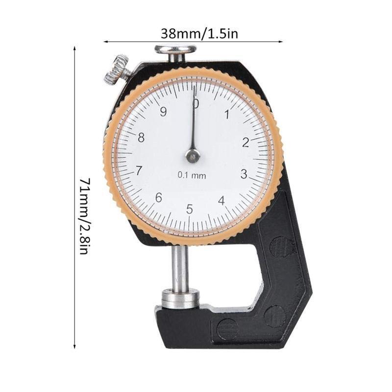 Upgraded 0~10mm Thickness Gauge Flat Head Thickness Tester Dial for Leather