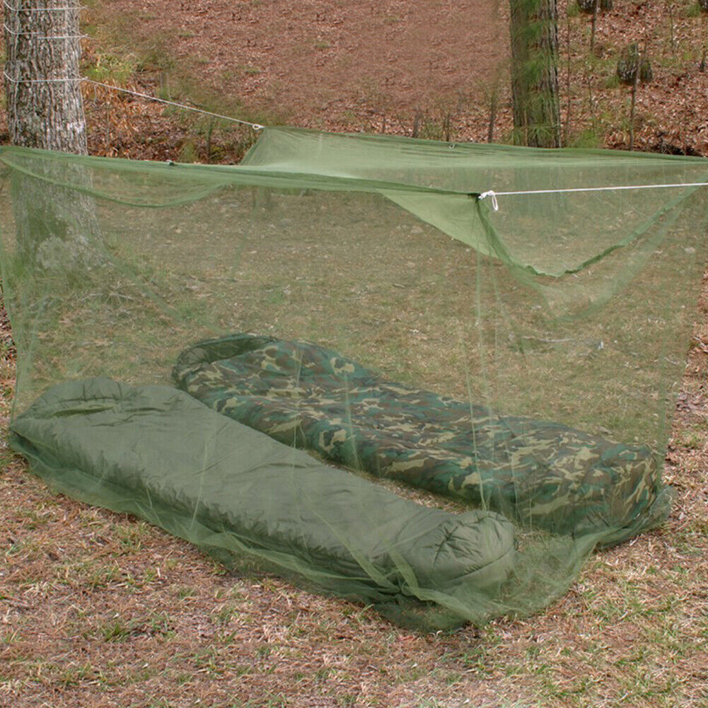 Summer Single Mosquito Net Portable Folding Bug Mosquito Netting Army Green