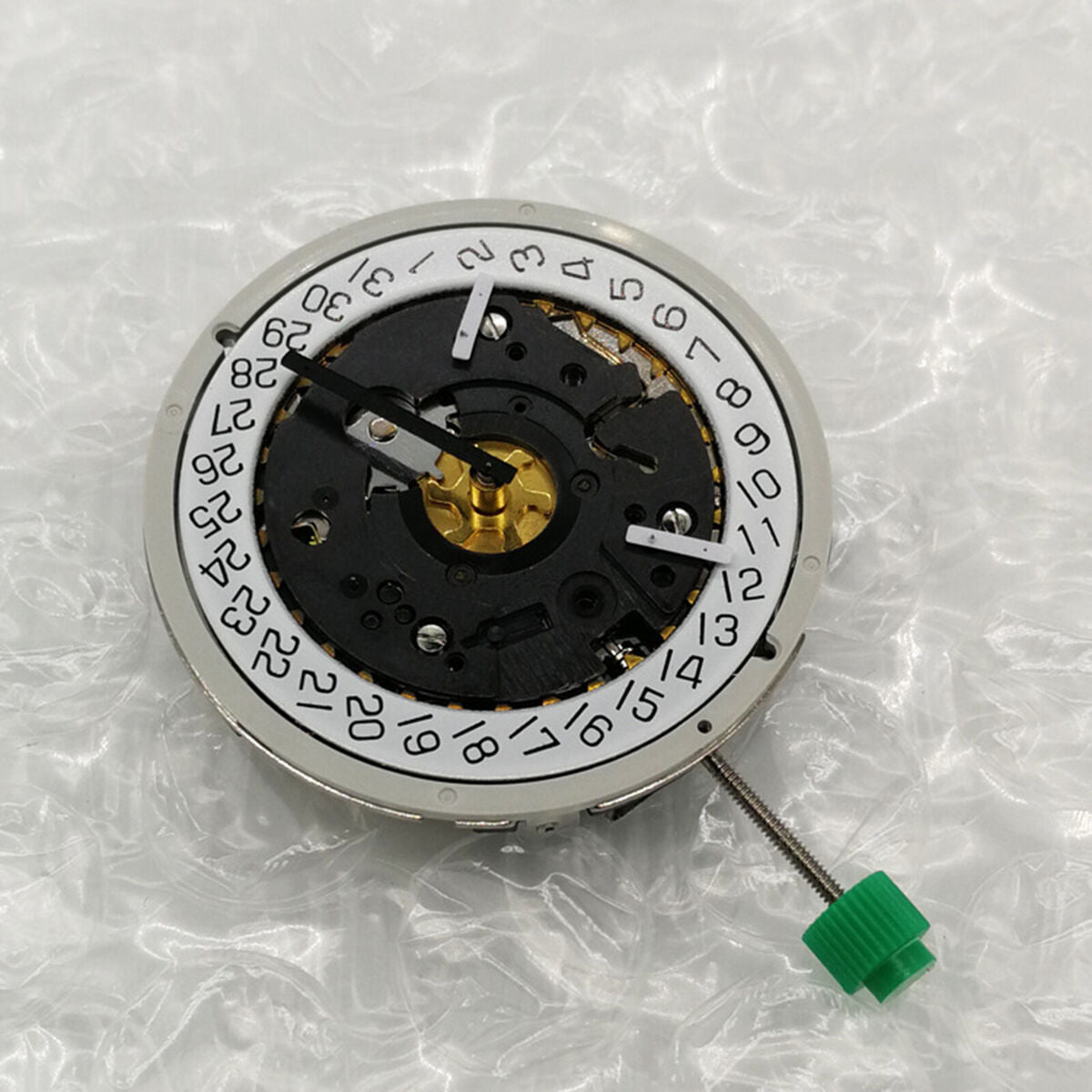 Quartz Watch Movement Date at 4' with Attached Stem Battery Repair For ISA 8172