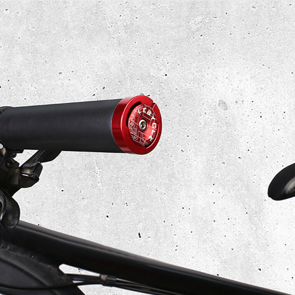2pcs MTB Handlebar End Plugs Aluminum Alloy Road Bike Handle Grips (Red)