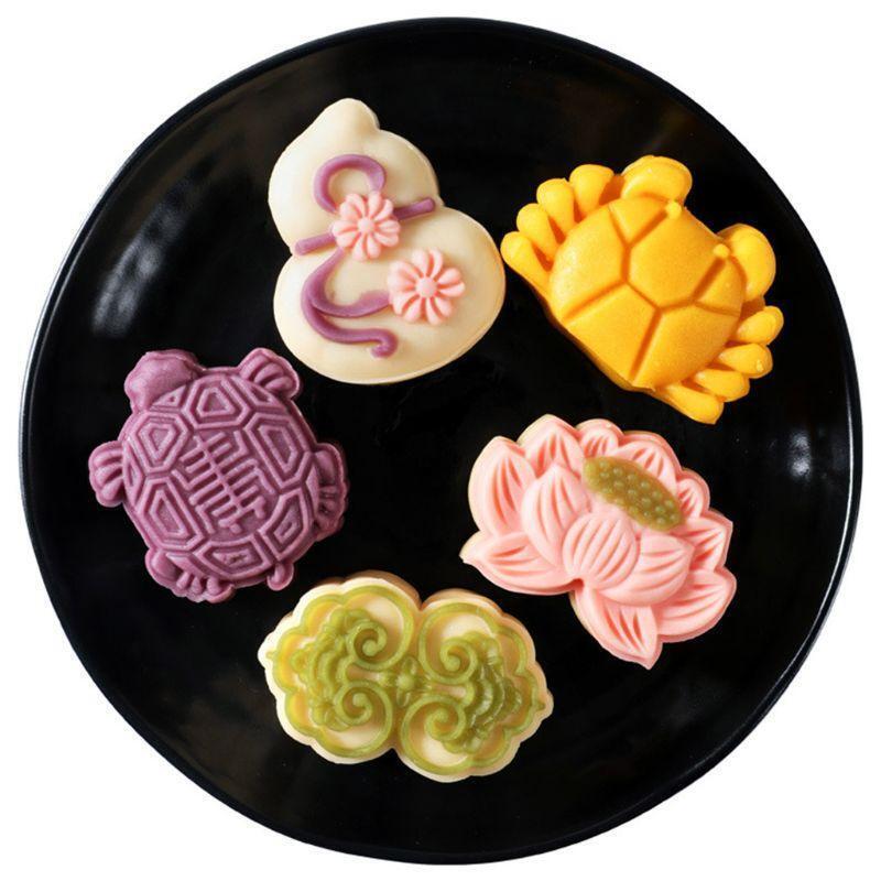 Moon Cake Mold for Mid-Autumn 50g Turtle Cookie Cutter Stamp DIY Green Bean Mold
