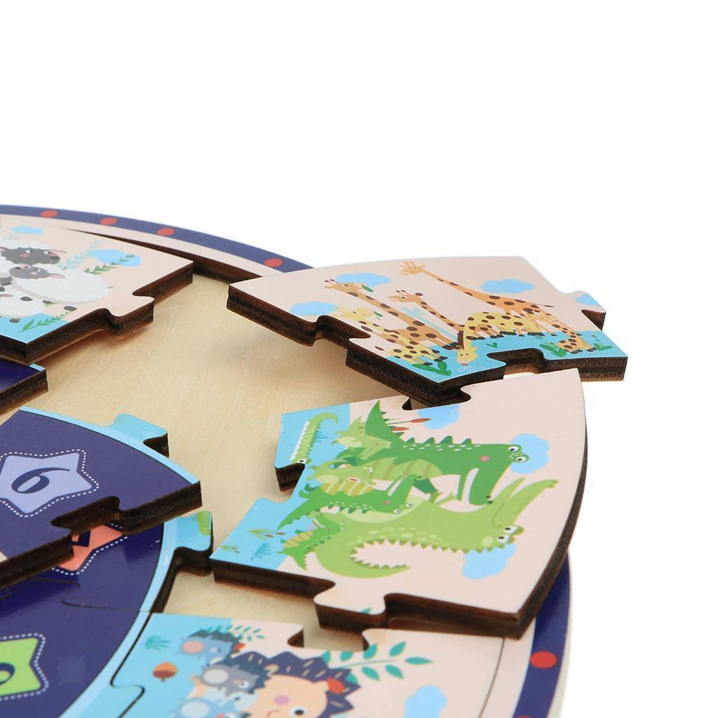 Wooden Jigsaw Puzzle Clock Teaching Clock Blocks  Educational