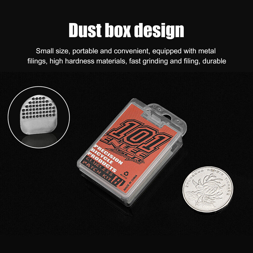 8pcs Self-Adhesive MTB Bike Tire Repair Patches Set w/ Tire Polishing Pad