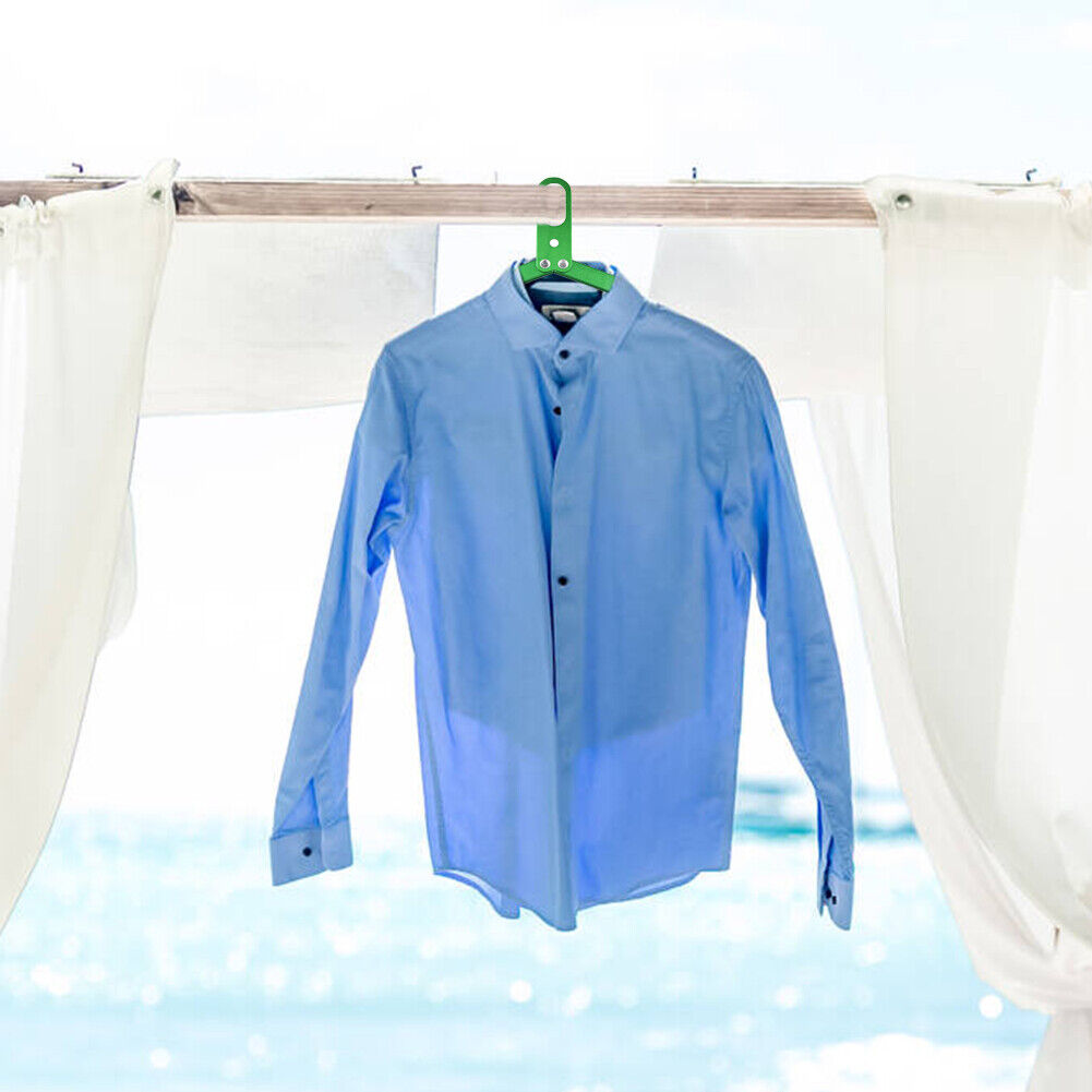 Aluminum Alloy Folding Coat Hanger Portable Clothes Drying Rack (Green)