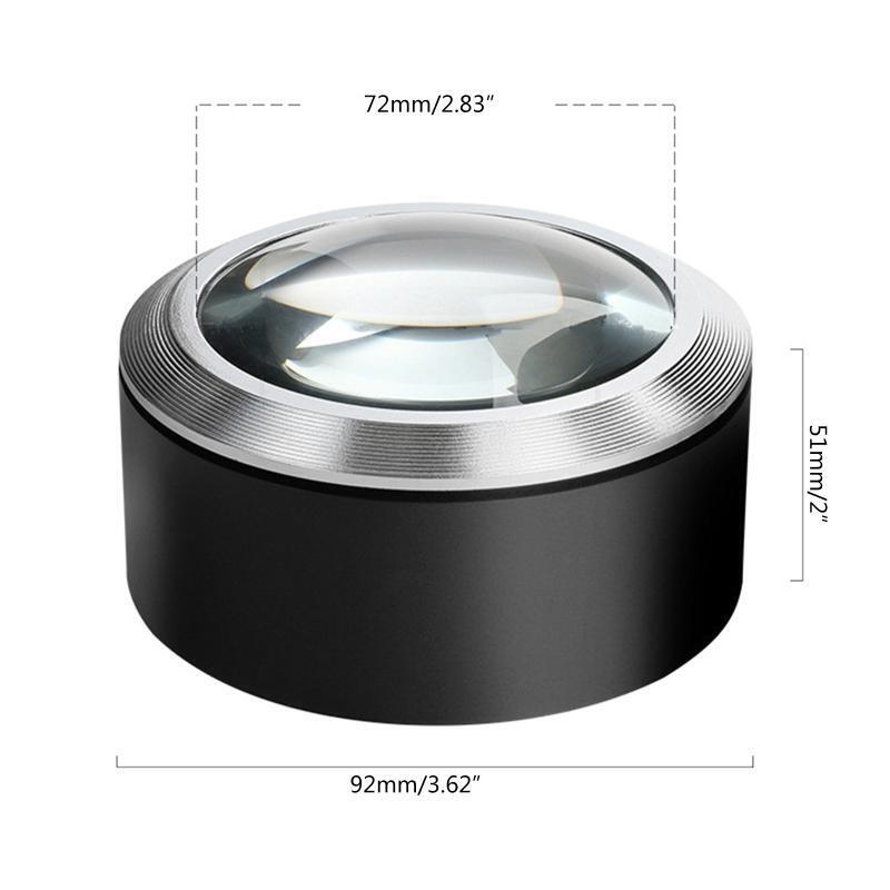 Magnifying Dome Lighted Desktop Magnifier with Bright LED for Reading Books 5X